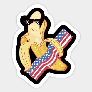 Proud to be an American 4th of July Banana Meme Sticker